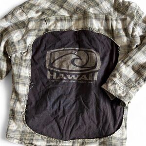 Custom Made Plaid Flannel with Hawaii Logo Patch